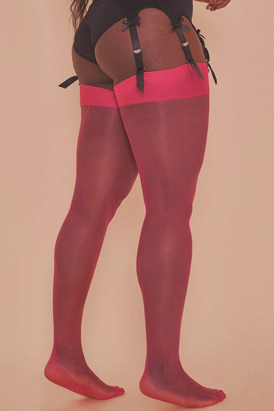 Pink Peacock Seamed Stockings by Playful Promises