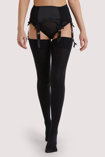 NEW! Fringed Seam Black Stockings by Playful Promises