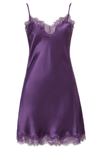 Sainted Sisters Silk Eyelash Lace Chemise Slip (Iris)