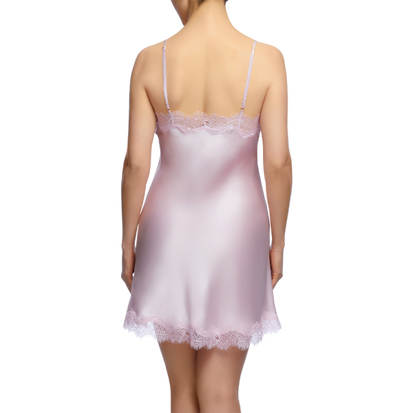 Sainted Sisters Silk Eyelash Lace Chemise Slip (Lilac)