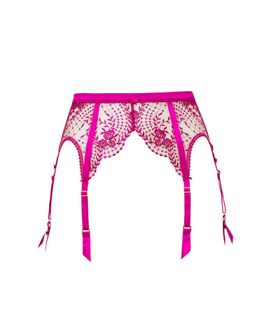 Julies Roses Rubine Pink Suspender Belt - XS/UK8 & XXXL/UK20