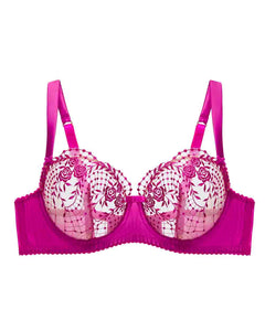 Julies Roses Rubine Pink Underwire Bra - Last Chance to Buy! 44G