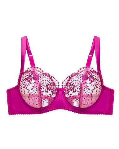 Julies Roses Rubine Pink Underwire Bra - Last Chance to Buy! 44G