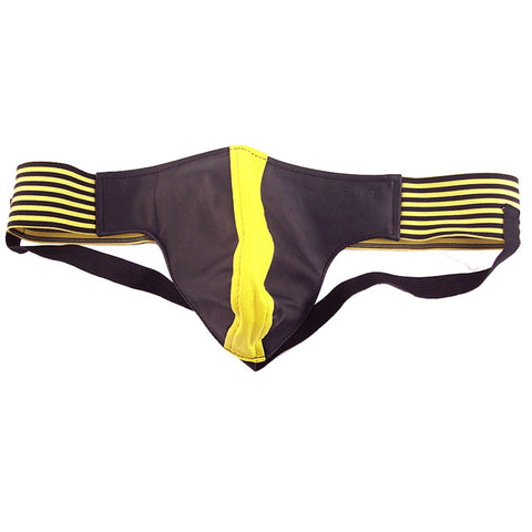 Leather Jock Black And Yellow