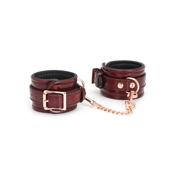 Leather Ankle cuffs with Rose Gold Hardware by Liebe Seele