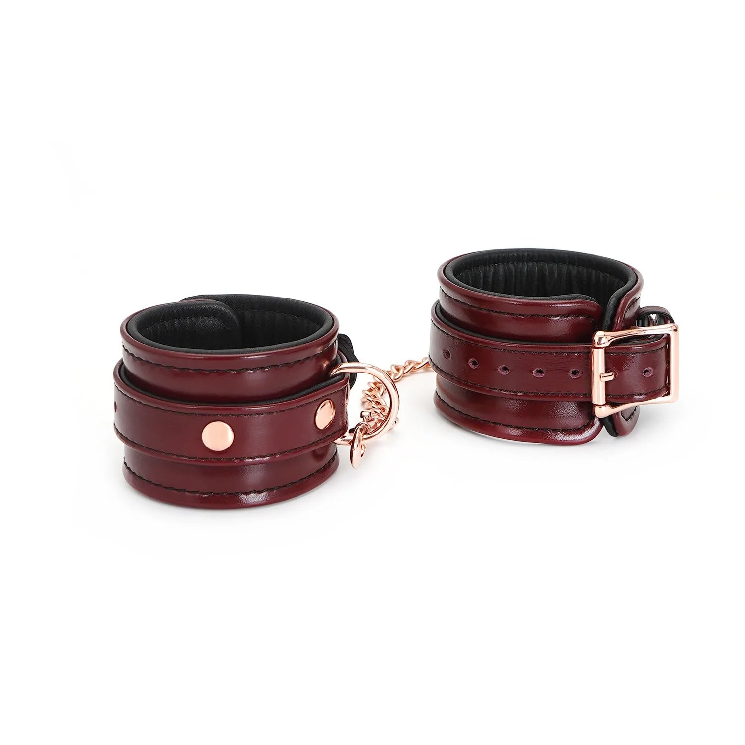 Leather Wrist cuffs with Rose Gold Hardware by Liebe Seele