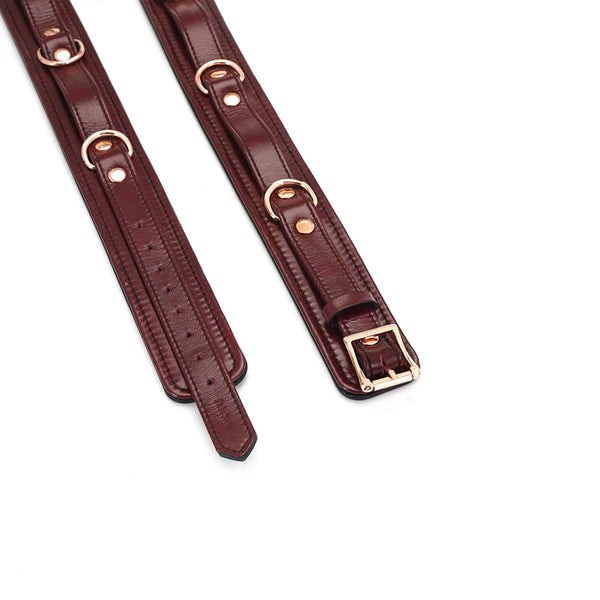 Leather Thigh cuffs with Rose Gold Hardware by Liebe Seele