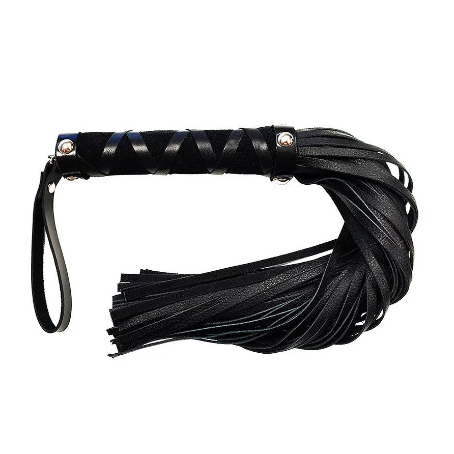 Short Leather Flogger With Studs