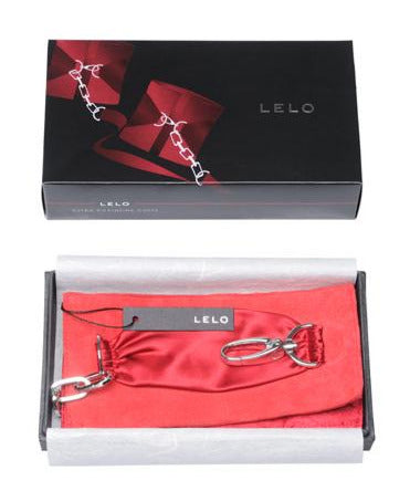 Sutra Silk & Suede Chainlink Cuffs Red by LELO