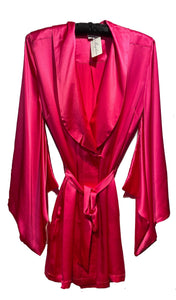 NEW! Marjolaine Cerise Silk Kimono Robe