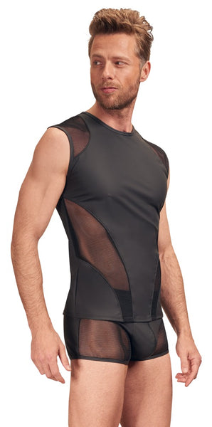 Matte look T-shirt with net by NEK - New in store!
