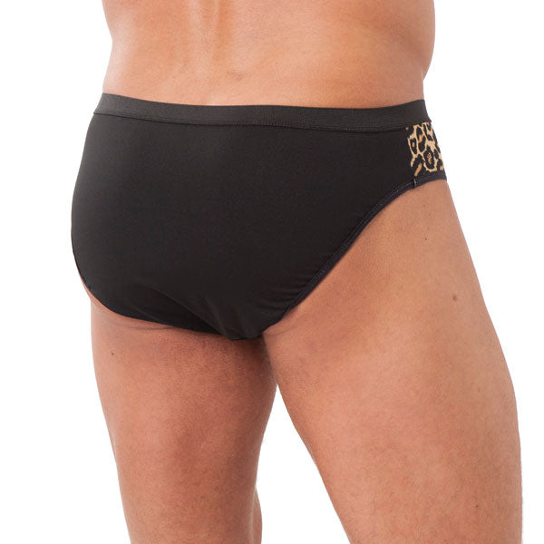 Animal Print Briefs With Zipper