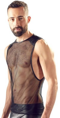 Mens Black Net Shirt