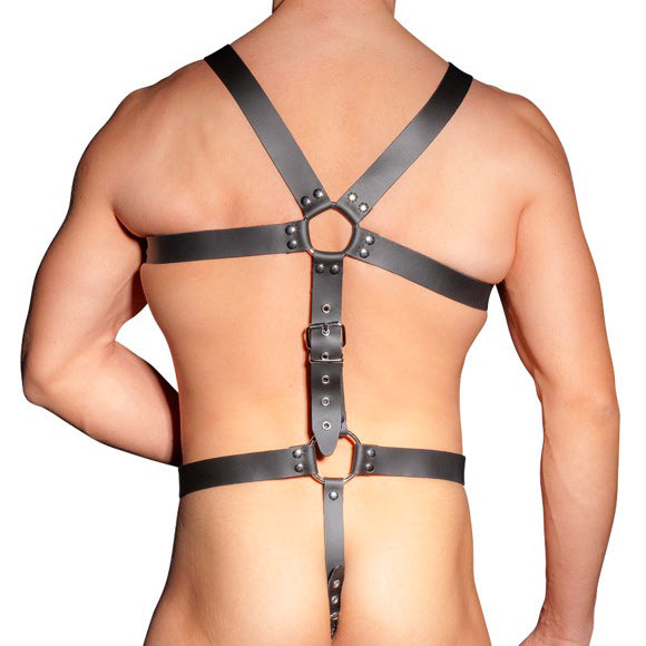 Leather Adjustable Harness With Cock Ring