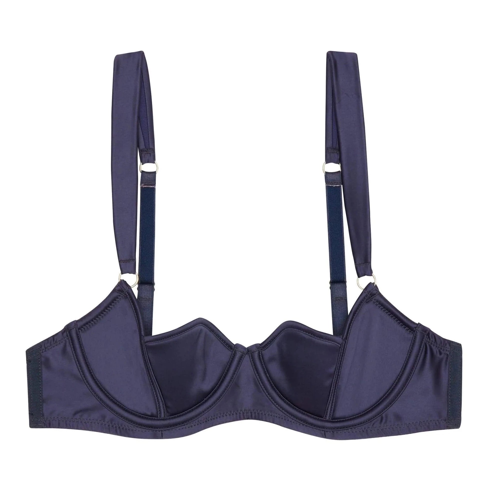 Philly Tulip Quarter Cup Satin Navy Bra (32E / 34E)