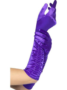 Classic Satin Long Gloves Purple