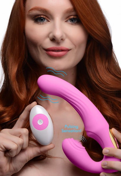 Rechargeable Silicone Pulsating & Vibrating Strapless with Remote