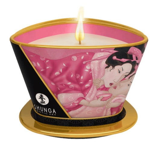 Shunga Massage Candle - Rose Petals