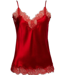 Sainted Sisters Silk Eyelash Lace Cami (Scarlett Red)