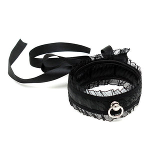 Satin Black Collar with Ring