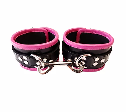 Leather Wrist Cuffs with Piping
