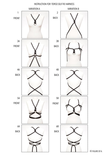 Self Tie Torso Harness Black