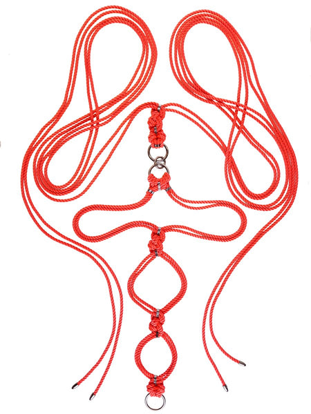 Self Tie Shibari Harness Red