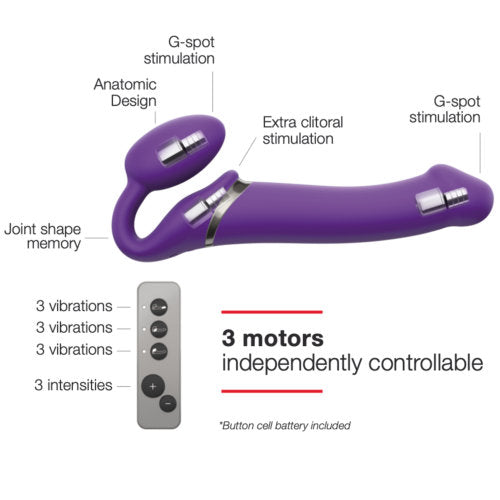 Semi-Realistic Vibrating Strapless by Strap-on-Me (Purple)
