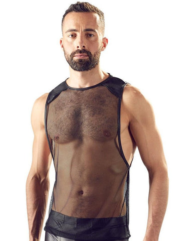 Mens Black Net Shirt
