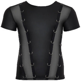 Wetlook & Mesh with rings detail T-shirt by NEK - Last chance to buy!