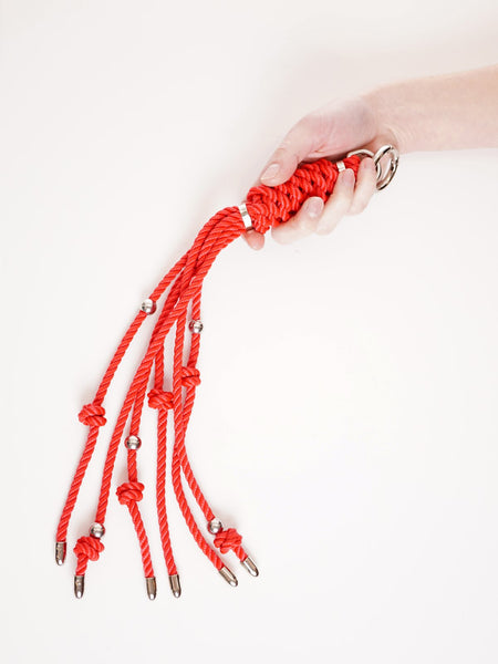 Cat-O-Nine Shibari Whip Small Red/Black