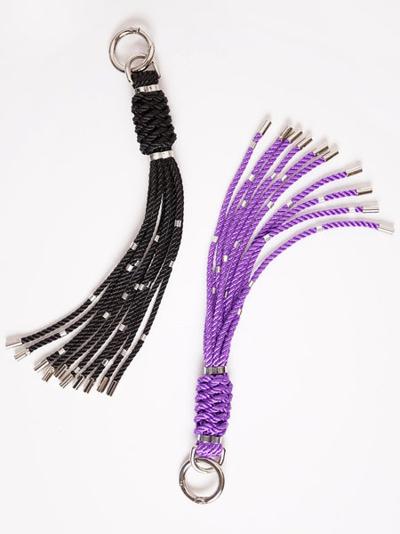 Cat-O-Nine Shibari Whip Charm (Lilac / Black)