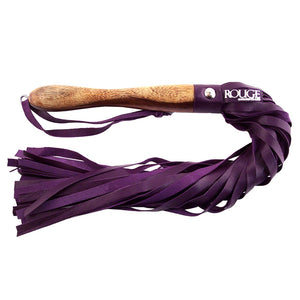 Wooden Handled Purple Leather Flogger