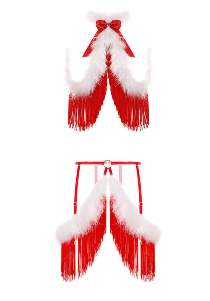 Fringe & Feather Mrs Clause X-Mas Harness Set