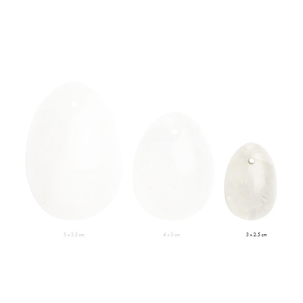 Yoni Clear Quartz Kegel Egg Set by La Gemmes