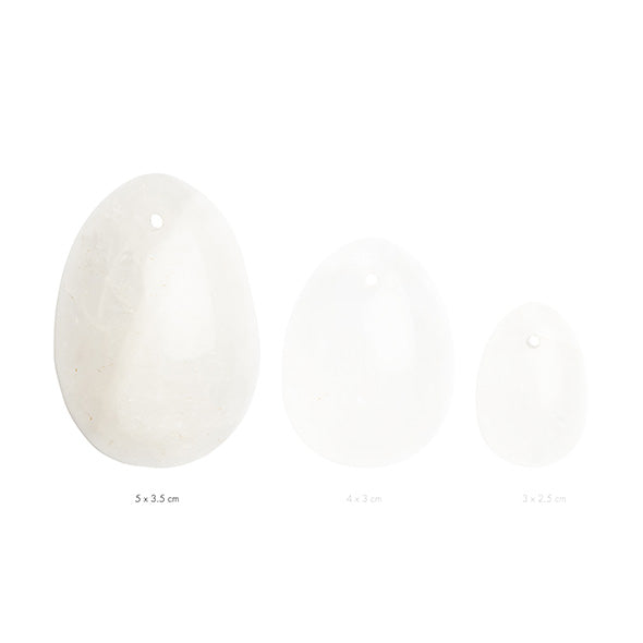 Yoni Clear Quartz Kegel Egg Set by La Gemmes