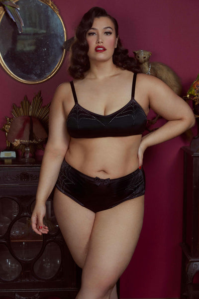 SALE -Annabelle Spider Diamante Bralette by Bettie Page - Last one size 18