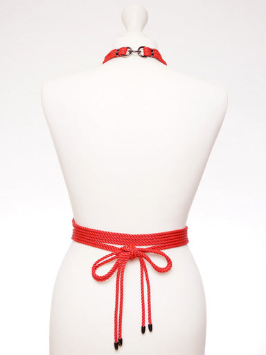 Megami Choker & Detachable Self Tie Harness Red