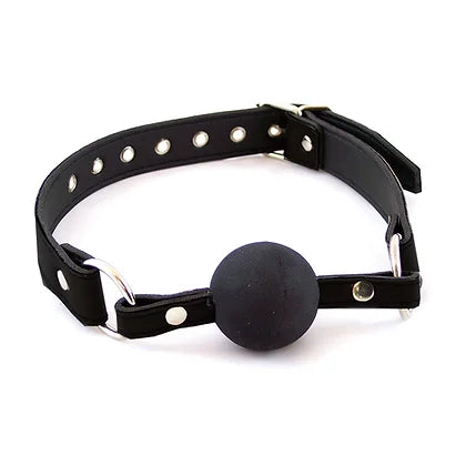 Luxury Leather Ball Gag - Red & Black