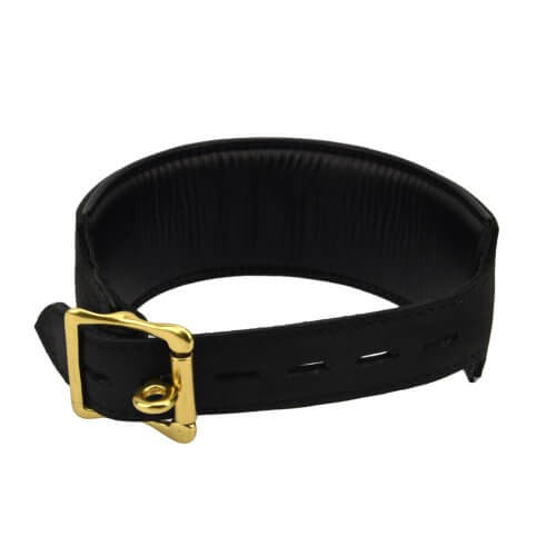 Handmade Nubuck Leather Collar - Black