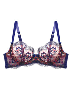 NEW! Evelina Cobalt and Coral Underwire Bra