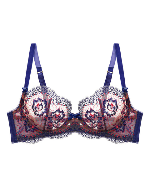 Evelina Cobalt & Coral Underwire Bra - Last Chance to Buy!