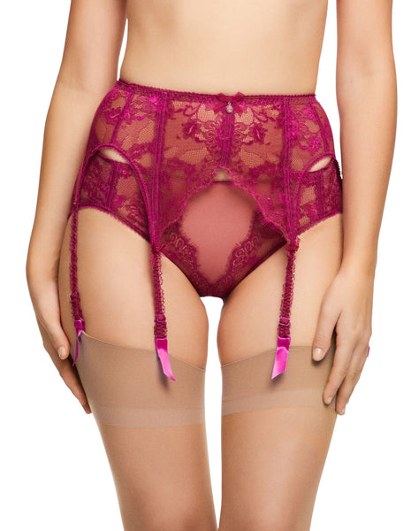 Savoir Faire Suspender Belt Magenta - Last chance to buy! (M/L)