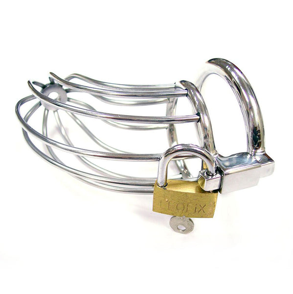 Stainless Steel Chasity Cock Cage With Padlock