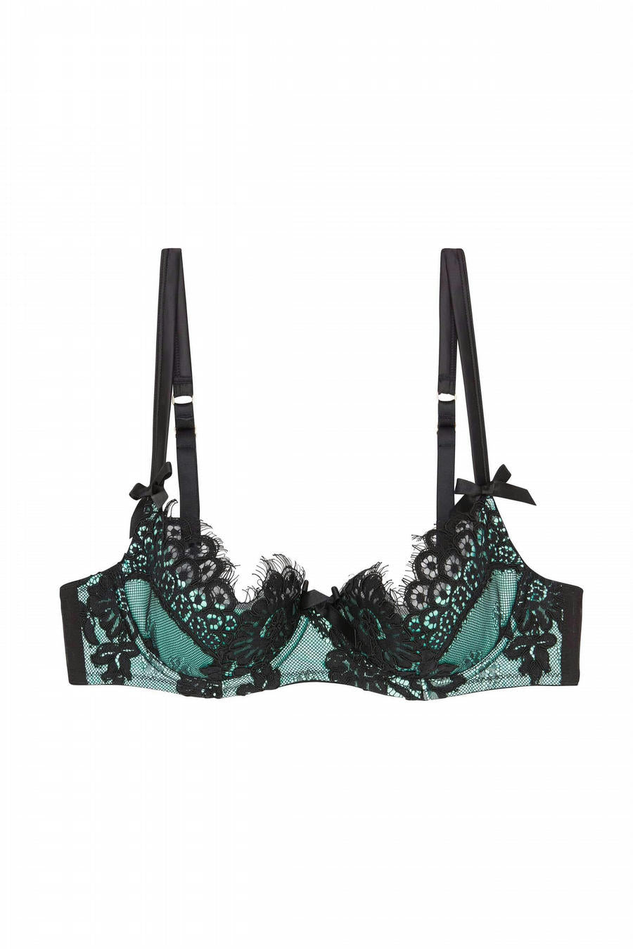 Jaquelina Mint Lace Quarter Cup Bra - Last Chance to Buy! (32C/D)