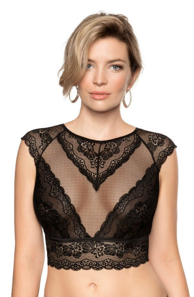 Ella Lace Plunge Crop Bralette Top