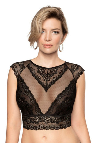 Ella Lace Plunge Crop Bralette Top