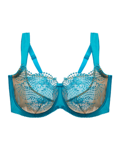 NEW! Julies Roses Butterfly Blue Full Figure Underwire Bra