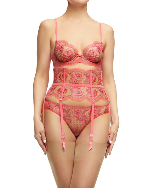 Evelina Blood Orange Suspender Belt - Last Chance to Buy! (S / L)