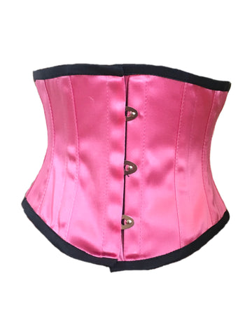 Waspie Cincher Corset in Pink Satin